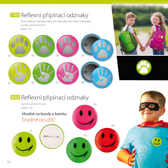 Reflexný pripínací odznak - smajlík zelený Reflexný pripínací odznak - smajlík zelený